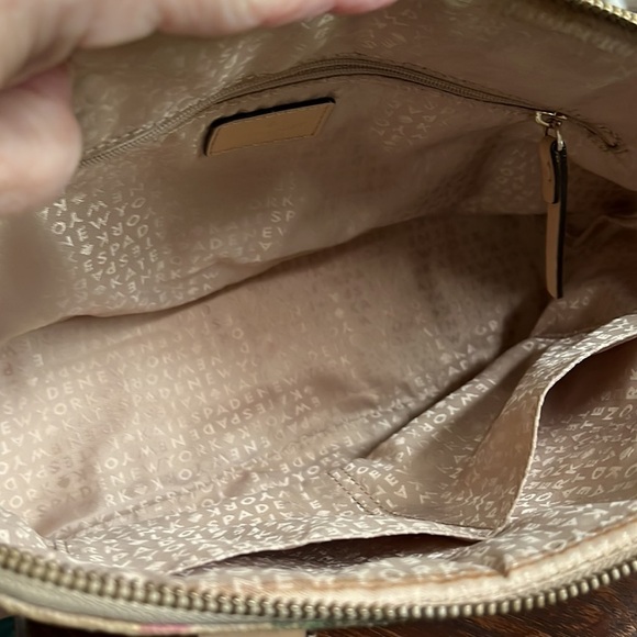 Kate Spade  Satchel  crossbody bag Pastel watercolor floral Canvas/leather trim - Picture 11 of 13